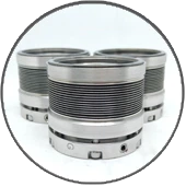 Selos de fole de metal